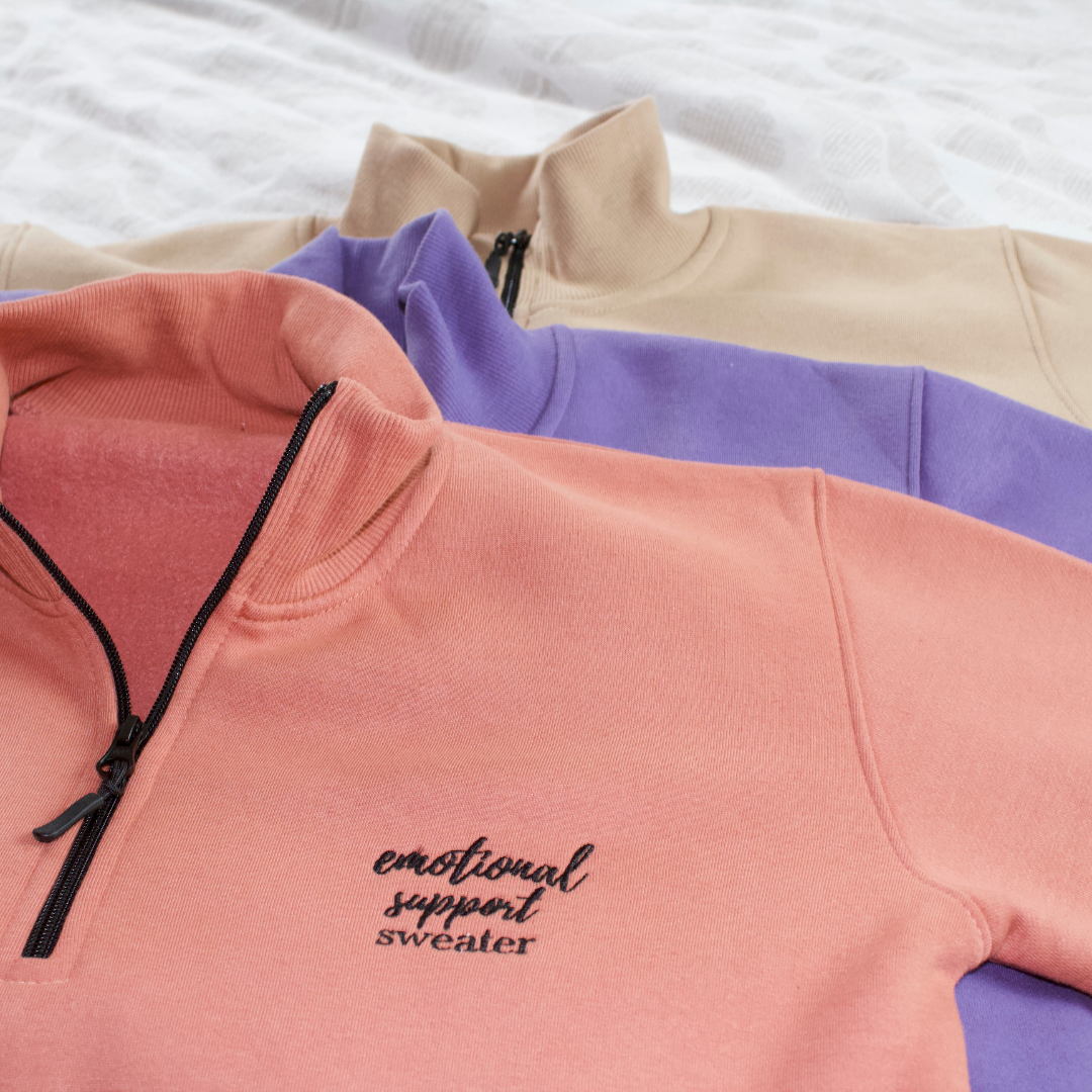 Emotional Support Sweater Quarter Zip